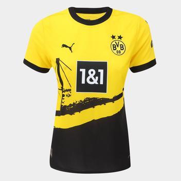 Camisa Borussia Dortmund Home 23/24 s/nº Torcedor Puma Feminina