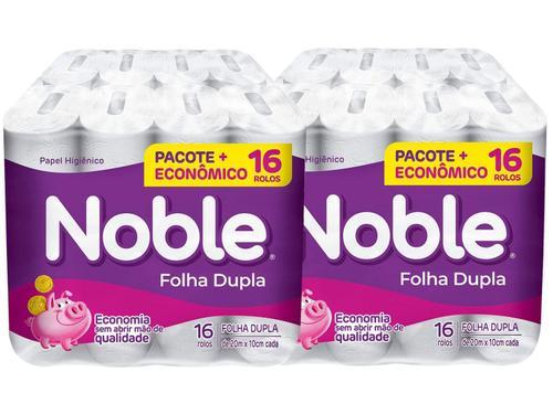 Kit Papel Higiênico Folha Dupla Noble - 2 pacotes com 16un cada