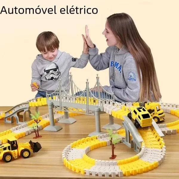 Brinquedo Trem Pequeno Infantil 137 Peças