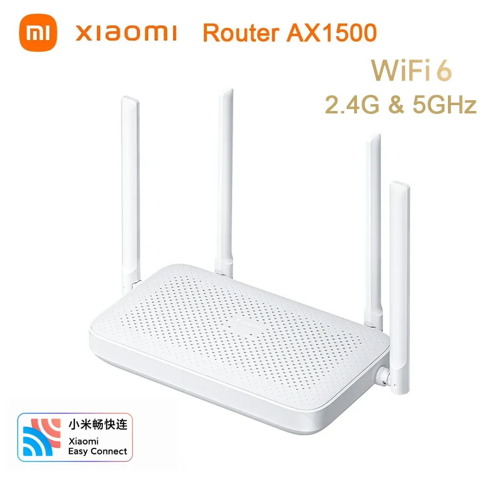 Xiaomi AX1500 Roteador de Banda Dupla, 2.4G, 5GHz, WiFi 6, 1501Mbps Transmissão OFDMA, Mesh Networking,