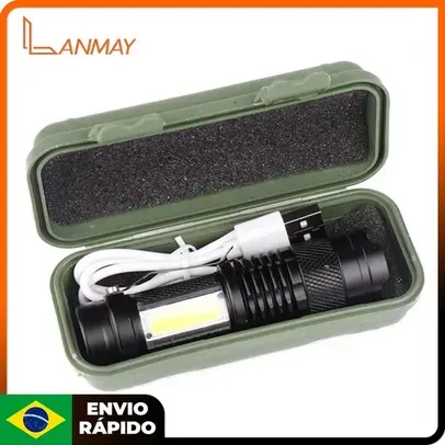 [BR/Moedas]Lanterna Lanmay Mini Luz Forte Multi-função Led Tática Iluminação Portátil Env