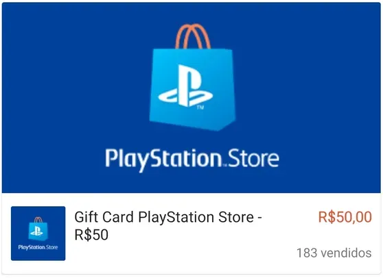 Gift card playstation store de R$50