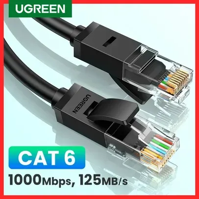 [Taxa inclusa] Cabo De Rede UGREEN Cat6 RJ45 Ethernet - Flat ou Redondo