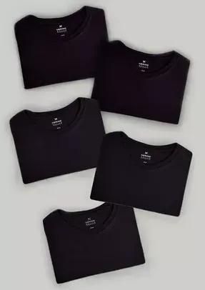 Kit Com 5 Camisetas Masculinas Básicas Hering - R$ 119,99
