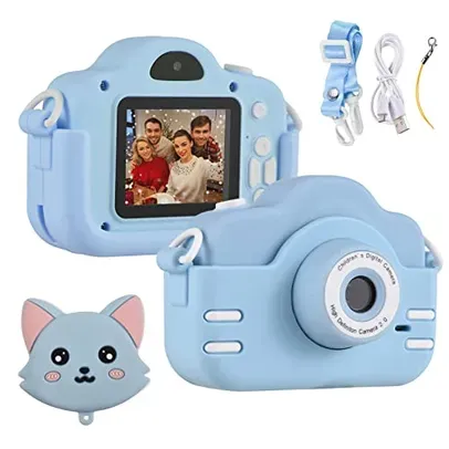 Mini câmera digital infantil 1080 p câmera de vídeo digital para crianças lente dupla tela ips