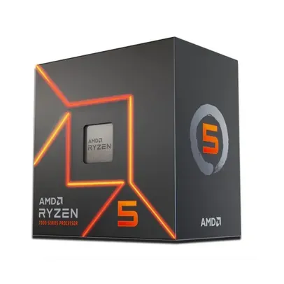 Processador AMD Ryzen 5 7600, 3.8GHz (5.1GHz Turbo), Cache 32MB, Hexa Core, 12 Threads, AM5, Wraith Stealth - 100-100001015BOX