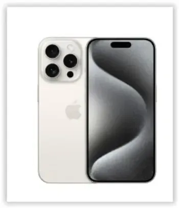 iPhone 15 Pro Apple 256GB Titânio Branco, Tela de 6.1, Câmera Tripla de 48MP, iOS - MTV43BE/A