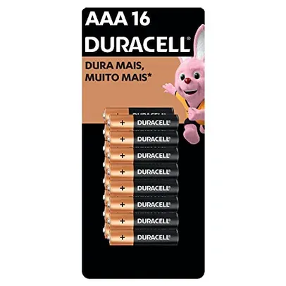 [REC] DURACELL - Pilha Alcalina AAA, Palito com 16 unidades