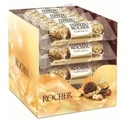 [leve 2] Bombom Ferrero Rocher T3 48 Unidades (caixa 16 X 3 Unid)