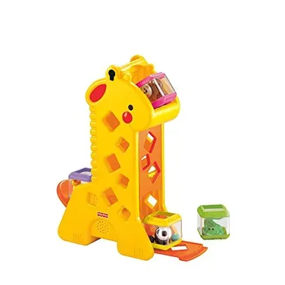 Girafa Pick a Block, Fisher Price, Mattel, Amarelo