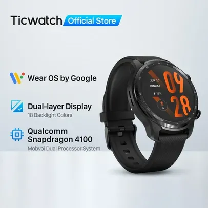 [Moedas/Gpay] TicWatch Pro 3 Ultra GPS NFC Google Wear OS Smart Watch