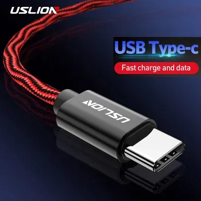 USLION USB Tipo C Cabo para Samsung S22 Note9 Xiaomi Mi 8 F1 USB C Cabo de carr