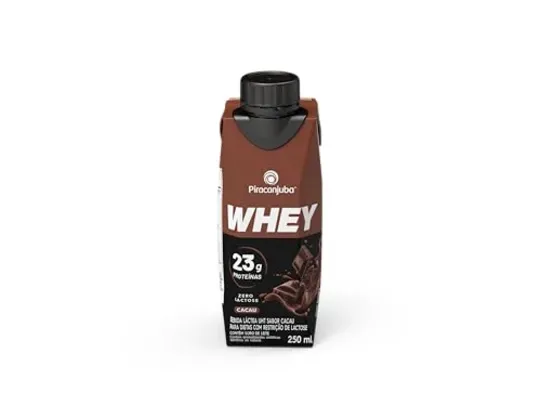 Piracanjuba Whey Zero Lactose, Sabor Cacau, 23g de proteína, 250ml