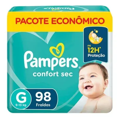 Fralda Descartável Infantil Pampers Confort Sec Max Tamanho G 98 Unidades