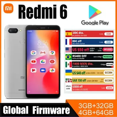 [Taxa Inclusa/Moedas] Xiaomi Redmi 6 4GB/64GB