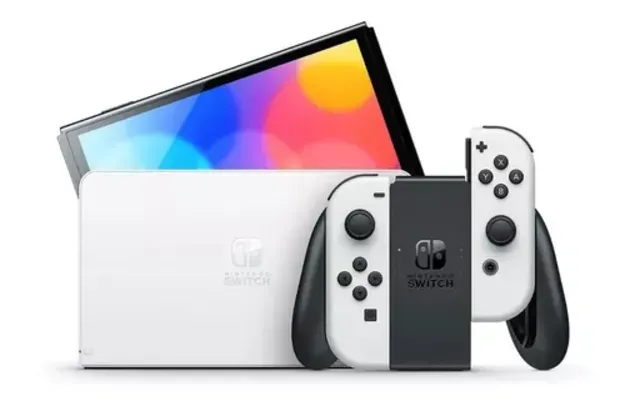 Nintendo Switch OLED 64GB Standard cor branco e preto preço a vista