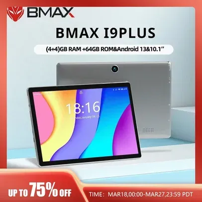 [Taxa Inclusa/Moedas] Tablet BMAX I9 Plus, Android 13, GPU G522EE, 4GB RAM 64GB ROM, Tela 10,1 polegadas, Cpu Allwinner RK3562 Quad Core, WIFI 6