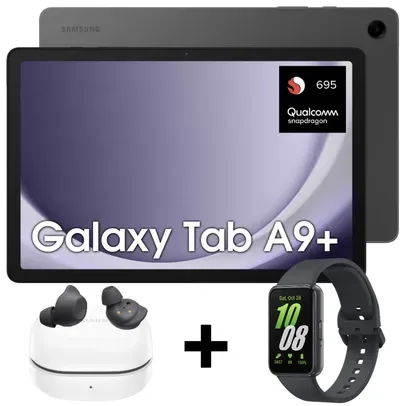 [ESTUDANTE] Tablet Samsung Galaxy Tab A9 PLUS Tela 11 Wi-Fi + Fone Buds FE + Relógio Galaxy Fit3