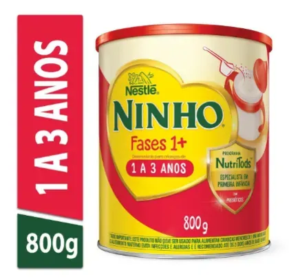 Fórmula Infantil Ninho Fases 1+ Nestlé 1 a 3 anos 800g Leve + Pague Menos - Leve 4 por R$47.88