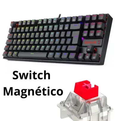 Teclado Magnético Gamer Redragon Kumara Pro, RGB, Switch Red, ABNT2, Black, K552RGB-PRO (PT-RED)