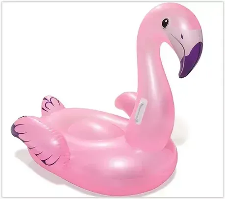 Boia Inflável Divertida Bestway Flamingo Vinil com Pegadores