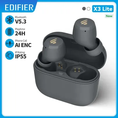 [Taxa inclusa] Fone de Ouvido Sem Fio Edifier X3 Lite - 24h bateria, Bluetooth 5.3, App de personalização