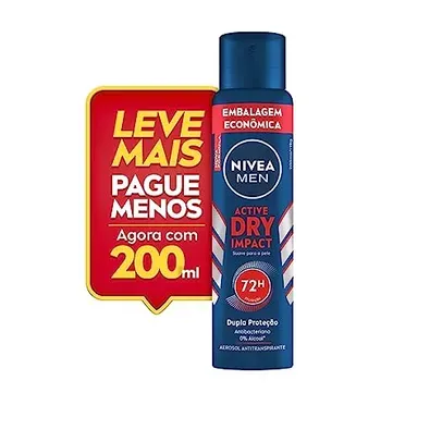 [REC/ + por - R$9,67] NIVEA MEN Desodorante Antitranspirante Aerossol Dry Impact 200ml