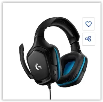 Headset Gamer Logitech G432 7.1 Dolby Surround - Preto/Azul