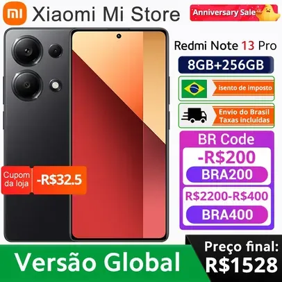 [BR/SEM IMPOSTO]Smartphone Xiaomi Smartphone Redmi Note 13 Pro 4G, MediaTek, Helio G99 Ultra