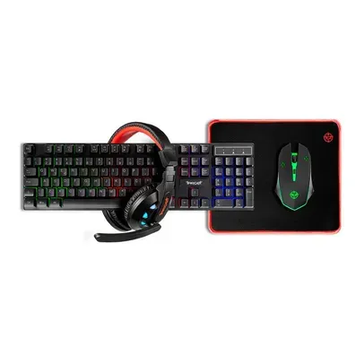 Combo Gamer TGT Ariete 4x1, Rainbow, Teclado ABNT, Mouse 1600DPI, Mousepad Pequeno, Headset Drivers 40mm, TGT-ART-RBW01