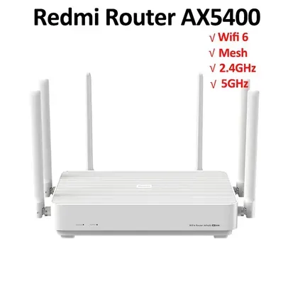 [Taxa Inclusa/Moedas] Roteador WiFi Xiaomi Redmi AX5400 Mesh System, Wi-Fi 6 Plus, 160MHz