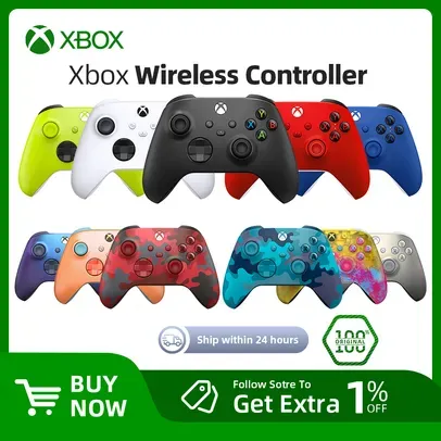 Microsoft Xbox (Série X e Série S) Controle sem Fio (Preto e Branco)