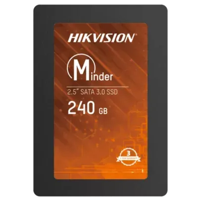 SSD Hikvision Minder, 240GB, Sata III, Leitura 530MBs e Gravação 400MBs, HS-SSD-Minder(S)/240G