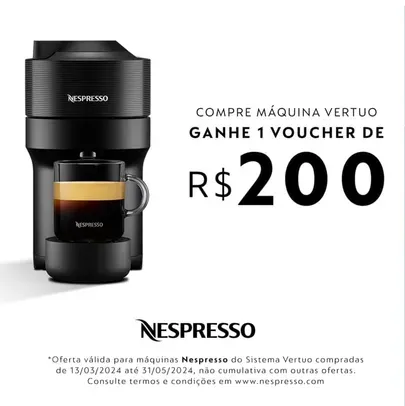 [GANHE R$ 200 EM CÁPSULAS] Nespresso Vertuo POP ‎Preto 110V