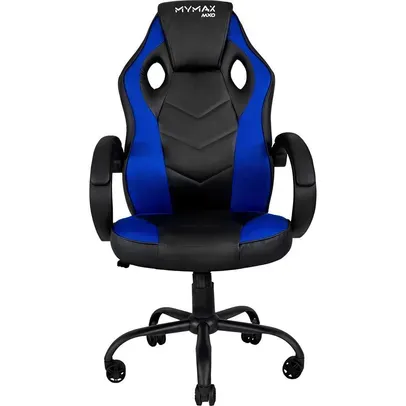 Cadeira Gamer Mymax MX0, Até 120Kg, Giratória, Preto e Azul