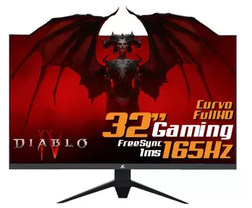 Monitor Gamer SuperFrame Precision Ultra Curvo, 31.5 Pol, Full HD, 165Hz, 1ms, HDMI/DP, SFP3212FHD