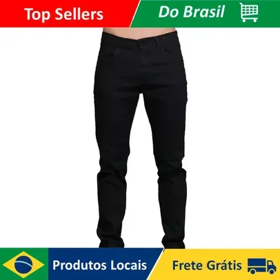 (moedas/DoBrasil) Calça Jeans Masculina Skinny Preta Black - tamanho 36 ao 48 - outros modelos e tamanhos na descrição