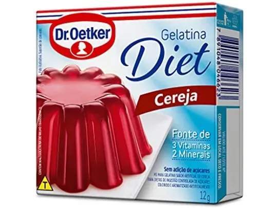 [REC/+ Por - R$ 6,89] Dr. Oetker Gelatina Em Pó Diet Cereja 12g