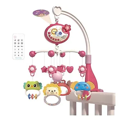 brinquedos giratórios pendurados, brinquedos para berço com controle remoto, decoração de cama infantil para meninos e meninas