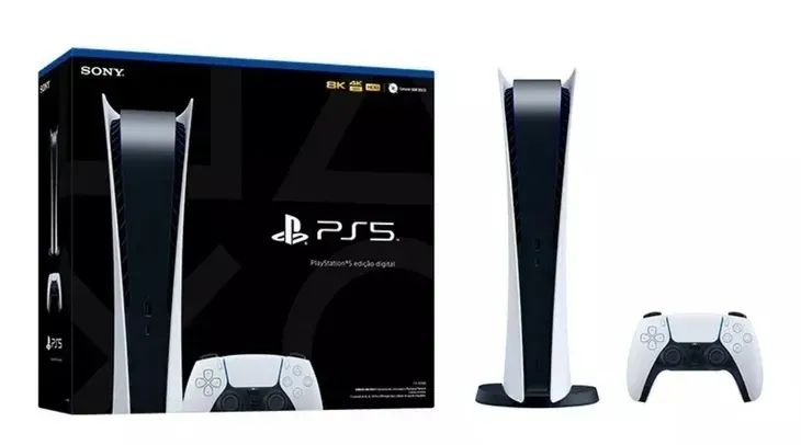 Console Playstation 5 Edição Digital Preto E Branco Sony Cor Branco/Preto