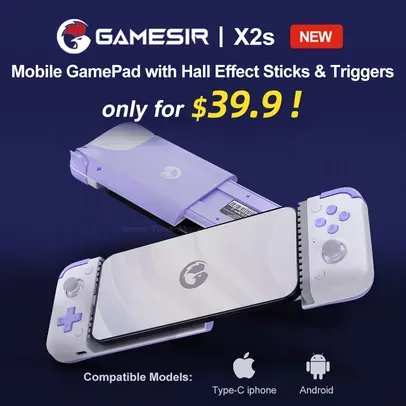 [Taxa inclusa] Controle Gamesir X2S - Analógicos e Gatilhos com Hall Effect, Layout Xbox, Compatível com Android e iPhone 15
