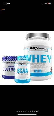 Confira Kit Whey Protein Foods 900g + BCAA 100g + Premium Glutamina 250g - BRNFOODS