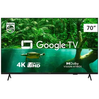 Smart TV 70 UHD 4K Philips 70PUG7408/78, Google TV, HDR10+, Dolby Vision, Dolby Atmos, Bluetooth 5.0 e Chromecast Integrado