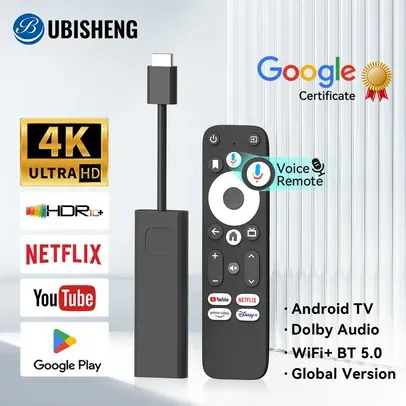 [Com taxa] TV Box GD1 4K Google STICK Google Certified 2GB/16GB