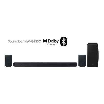 Soundbar Samsung HW-Q930C, com 9.1.4 canais,Wireless Dolby Atmos, Sincronia Sonora e Alexa integrado Preto