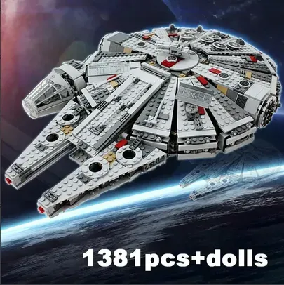 Spaceship Bricks Millennium Falcon, 75105 Model Building Blocks 1381 peças