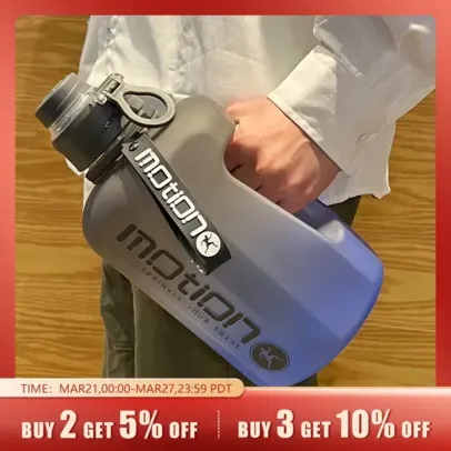 [Moedas] Grande Capacidade 2.2L (enorme) Sports Water Bottle, Outdoor Fitness