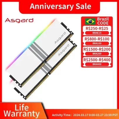 Memória RAM DDR4 Asgard Valkyrie V5 RGB, 32GB (2x16) 3200MHz