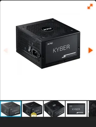 Fonte XPG Kyber SuperFrame, 750w, 80 Plus Gold, Cybernetics Gold, Com conector PCIe 5.0, PFC Ativo