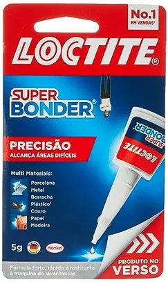 [+Por- R$9] Cola LoctitSuper Bonder Precisão (5g), cola universal para reparos precisos